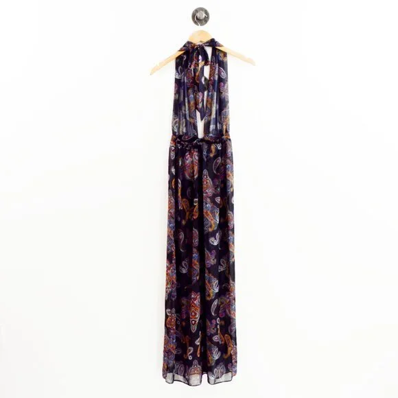 asos Paisley Print Halter Maxi Dress #135-1358 - Picture 3 of 3